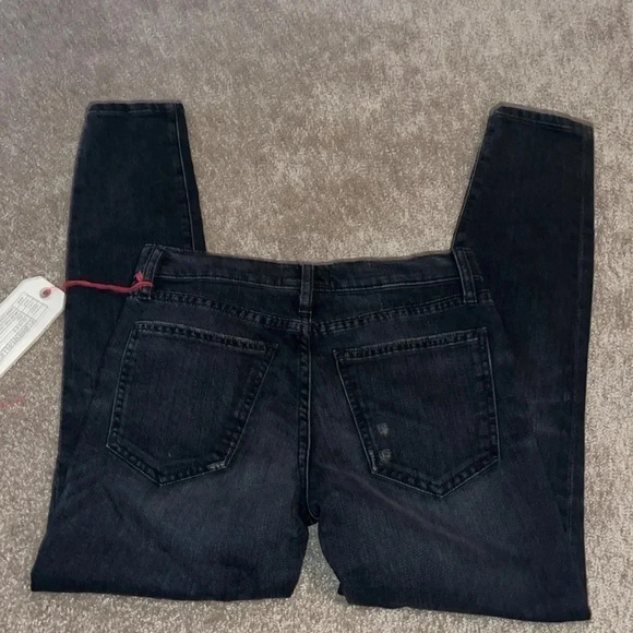 Current/Elliott Black Stiletto Slit  Watchtower Eyelets Jean size 27 - NWT - H - Picture 6 of 8